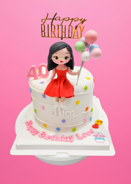 Birthday Cake w/ Celebrant topper