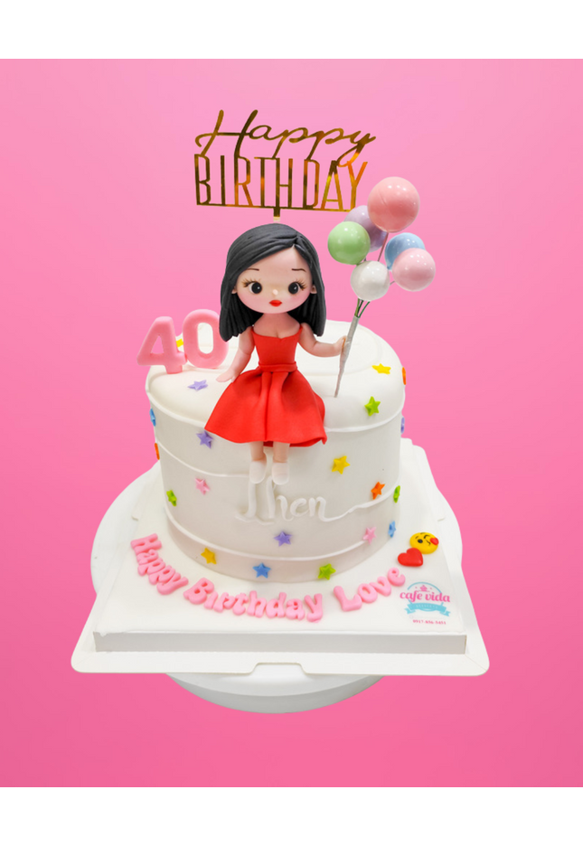Birthday Cake w/ Celebrant topper