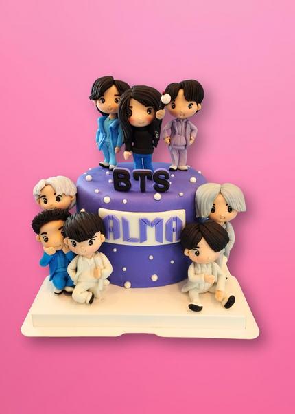 BTS Fondant Cake with Figurines