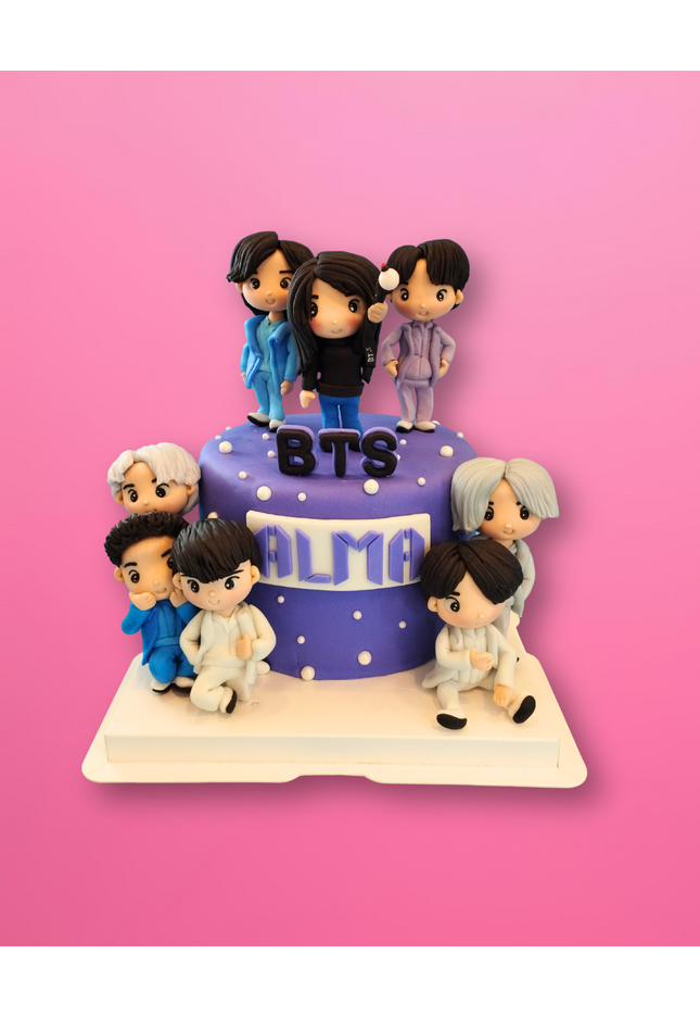 BTS Fondant Cake with Figurines