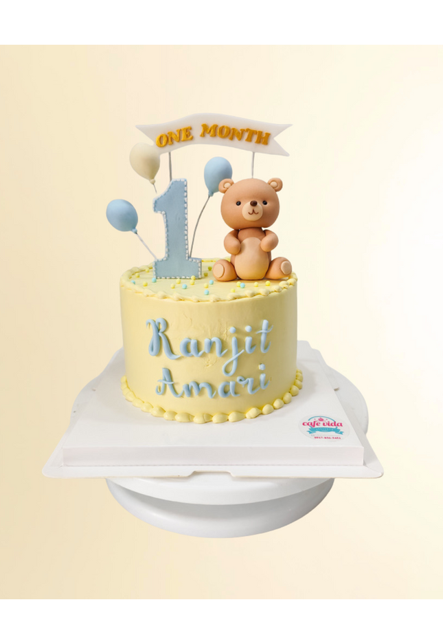 Buttercream Bear Newborn Cake