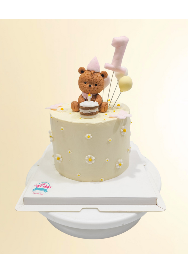 Buttercream Bear Newborn Cake