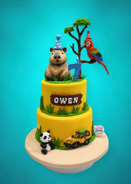 Safari Cake 2-Tier with Animals
