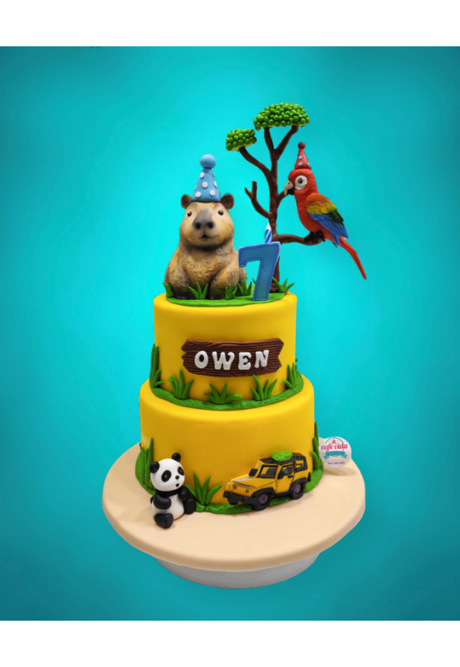 Safari Cake 2-Tier with Animals