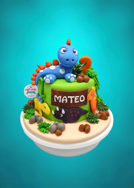 Playful Dinosaur Birthday Cake