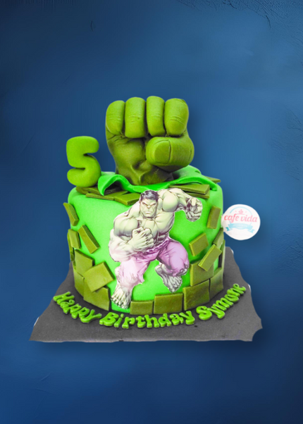 Hulk Smash Cake