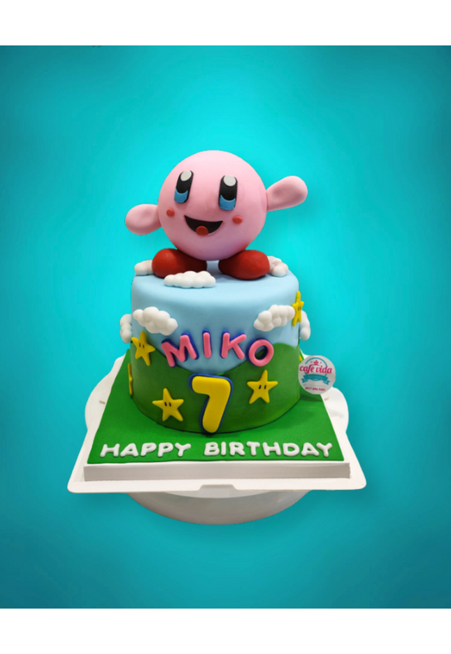 Kirby-Themed Fondant Cake