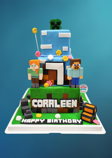 3-Tier Minecraft Cake