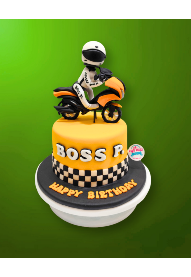 Motorcycle Rider Cake