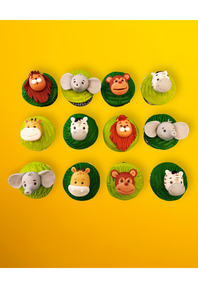 Safari Friends Cupcake Set (12 pieces)