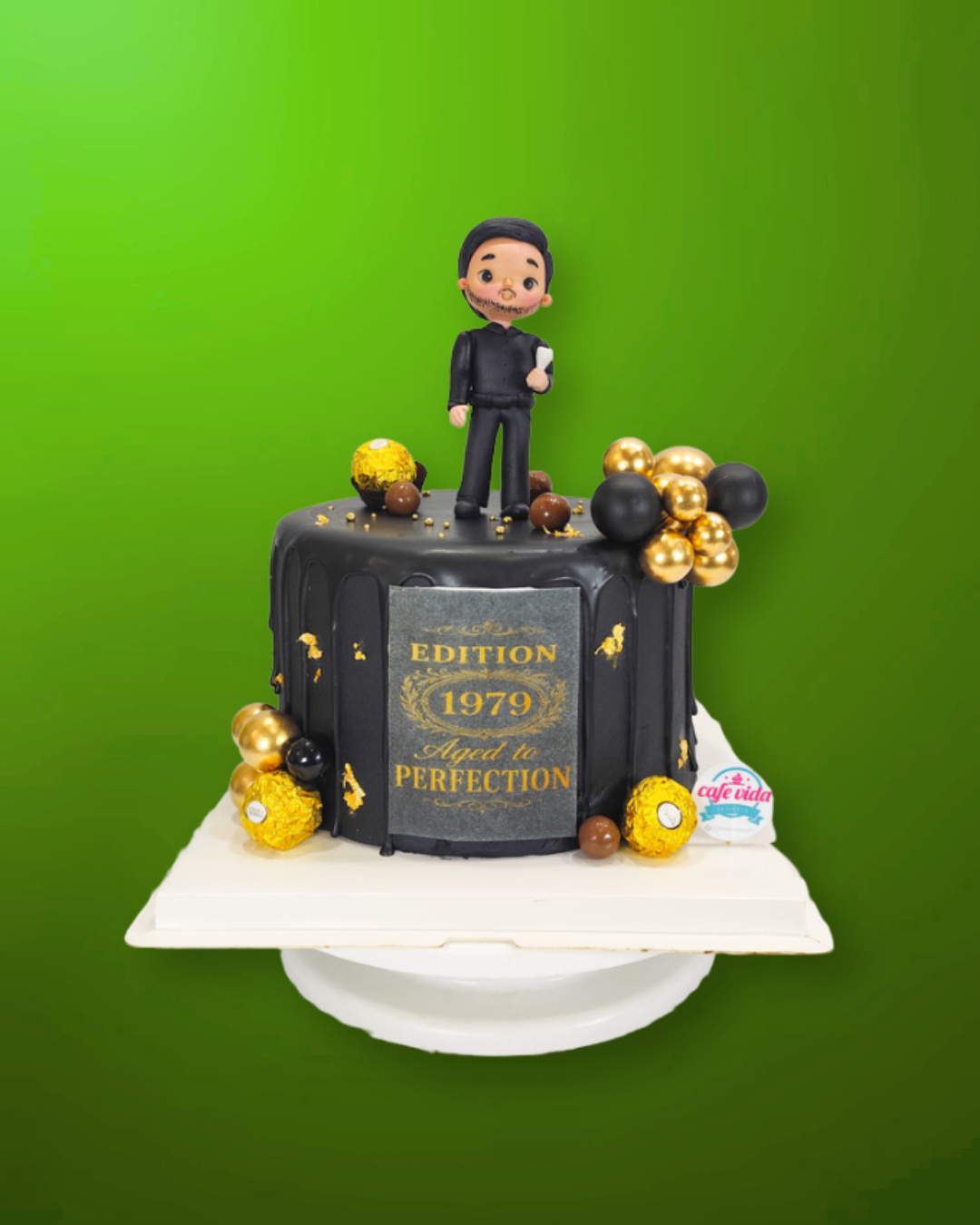 Work Cake Work Celebration Fondant Cake – Cafe Vida Custom Cakes