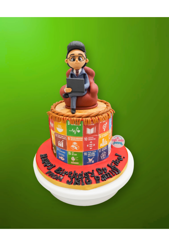 Work Celebration Fondant Cake